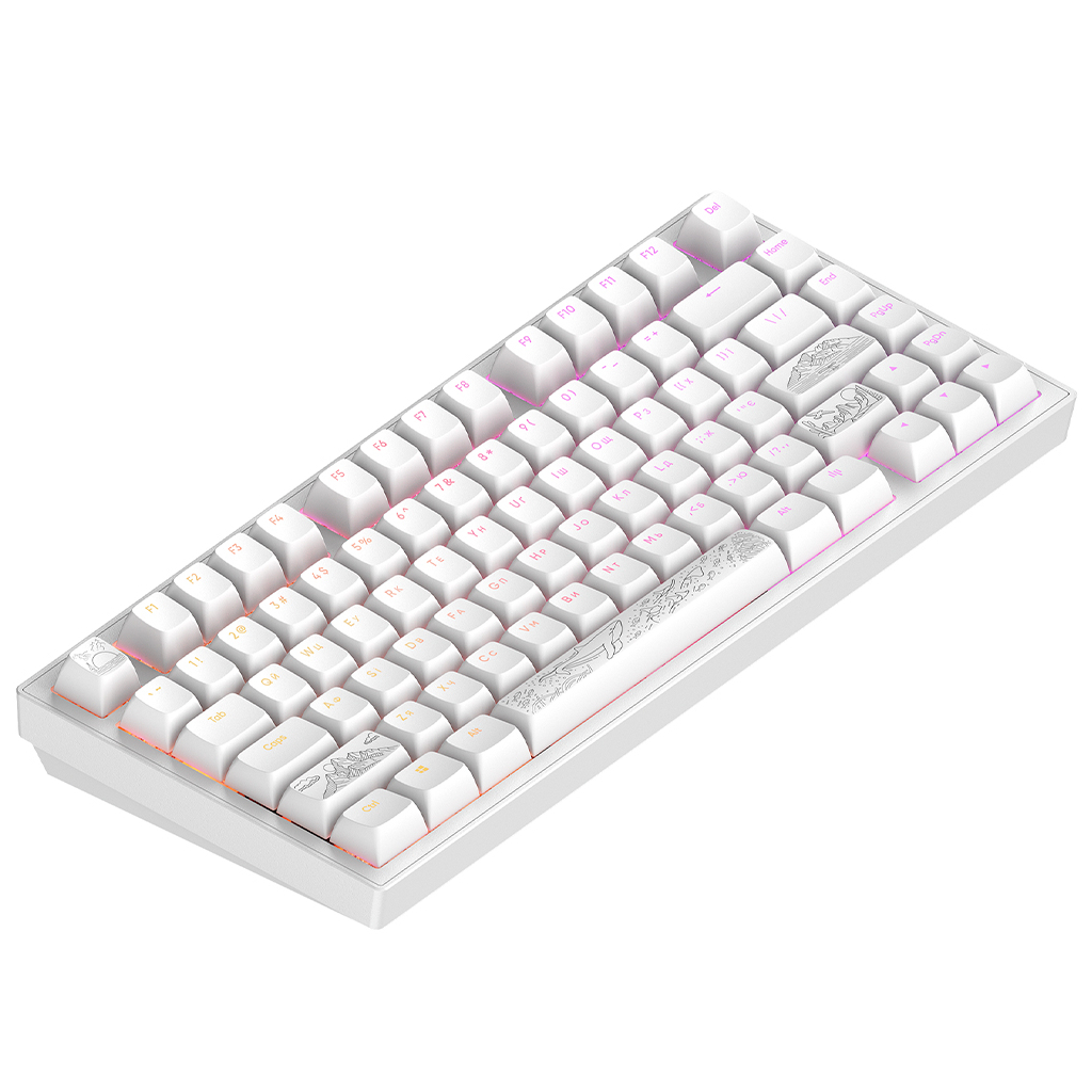 Клавіатура Dark Project ALU81 Terra Nostra PBT RGB Mech G3MS Moonstone White (DPKB_NOSTRA_81_ANSI_WHITE_UA) - зображення 4