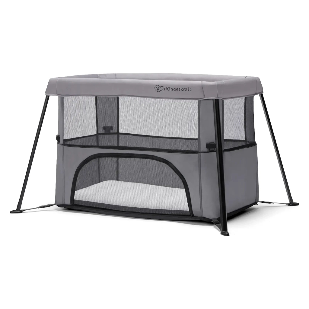 Ліжечко Kinderkraft манеж 2 в 1 Movi Grey (5902533918447) - зображення 1