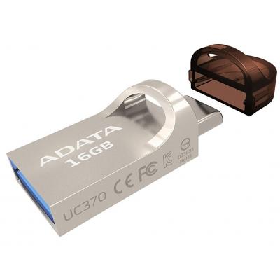 USB флеш накопичувач ADATA 16GB UC370 Golden USB 3.1 Type-C (AUC370-16G-RGD) - зображення 3