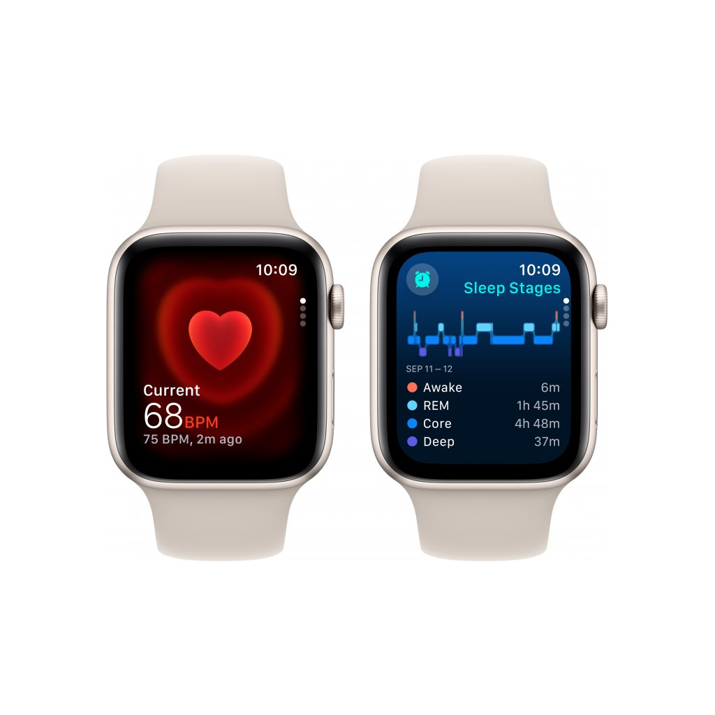 Смарт-годинник Apple Watch SE 2023 GPS 44mm Starlight Aluminium Case with Starlight Sport Band - S/M (MRE43QP/A) - зображення 5