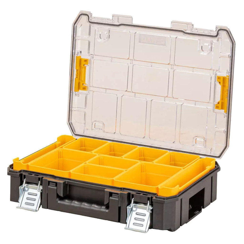 Ящик для інструментів DeWALT TSTAK, прозора кришка, 10 чашок, IP54 (DWST82968-1) - зображення 2