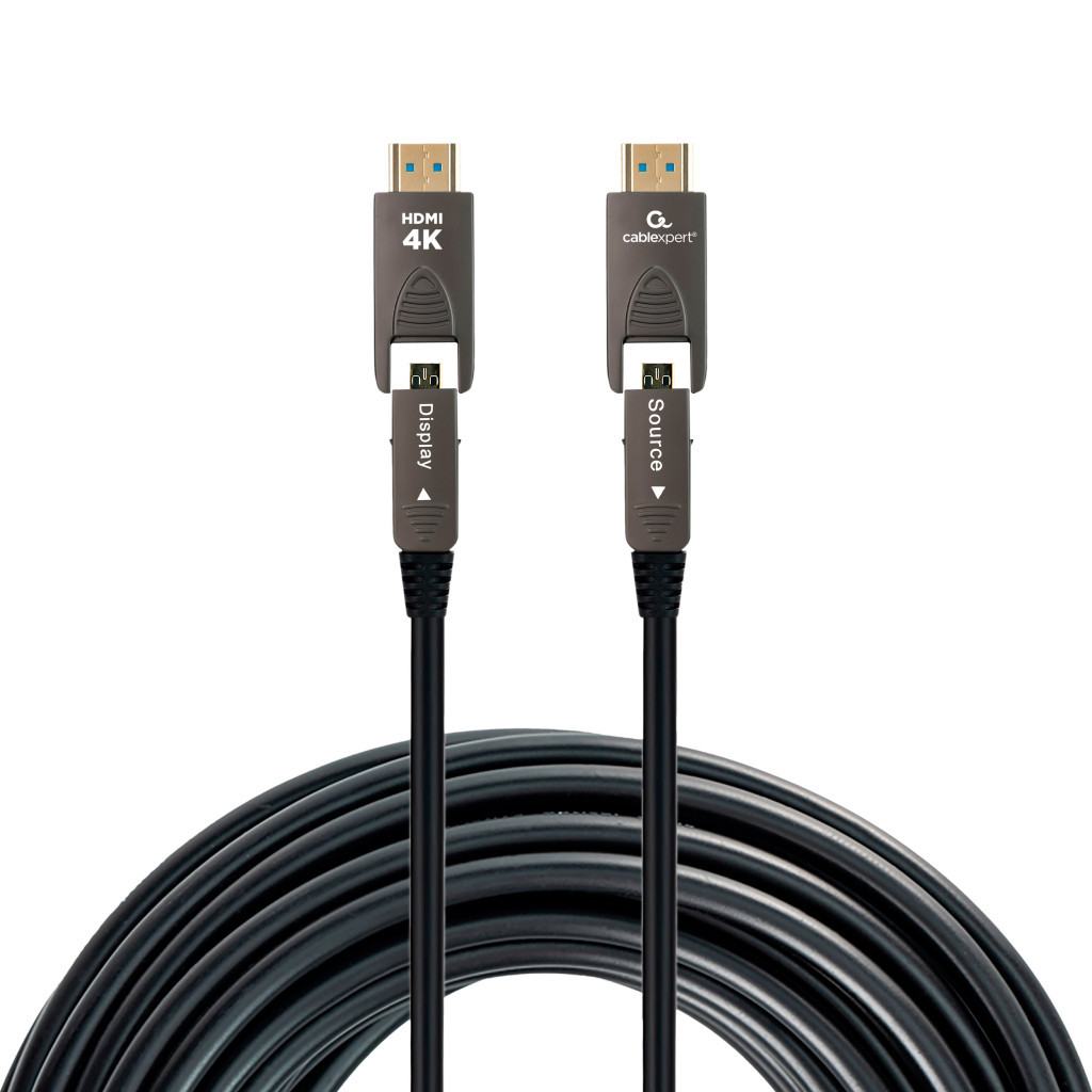 Кабель мультимедійний HDMI to HDMI A/D to A/D 10.0m V.2.0 4K 60Hz Optic (AOC) Cablexpert (CCAP-HDMIDD-AOC-10M) - зображення 2