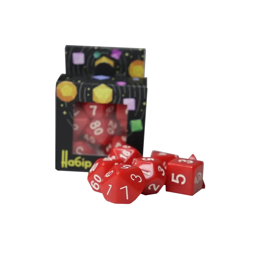 Набір кубиків для настільних ігор Games 7 Days Opaque 7 Dice Set - Red (g7dopaq06) - изображение 2
