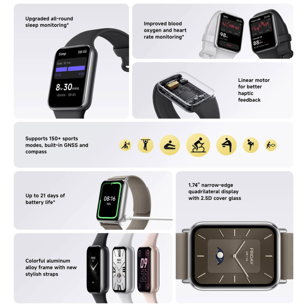 Фітнес браслет Xiaomi Smart Band 9 Pro (BHR8710GL) Obsidian Black (1111143) - изображение 4