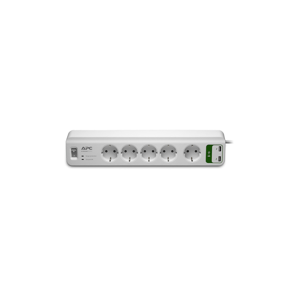 Мережевий фільтр живлення APC Essential SurgeArrest 5 outlets ++ 2 USB (5V, 2.4A) (PM5U-RS) - зображення 1