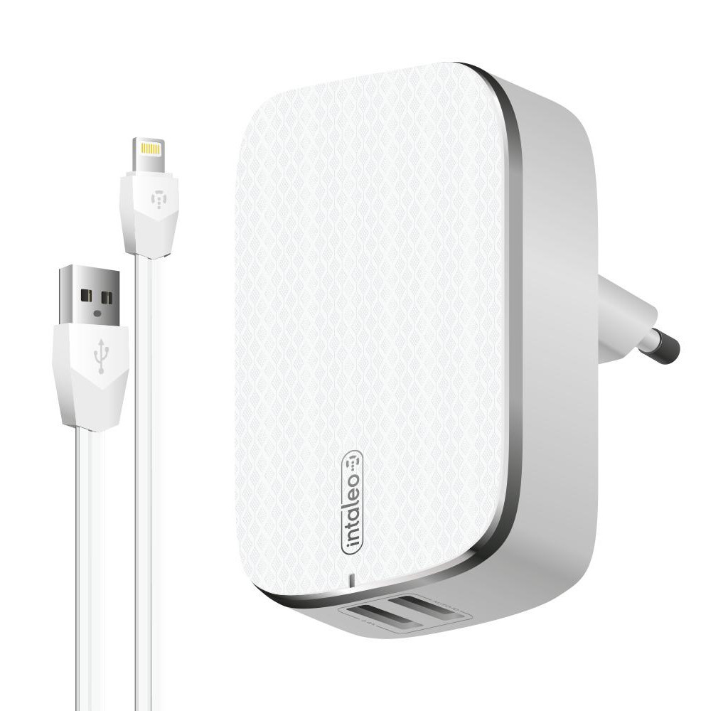 Зарядний пристрій Intaleo TCG242 (2USB2,4A) + Lightning cable white (1283126477454) - зображення 1