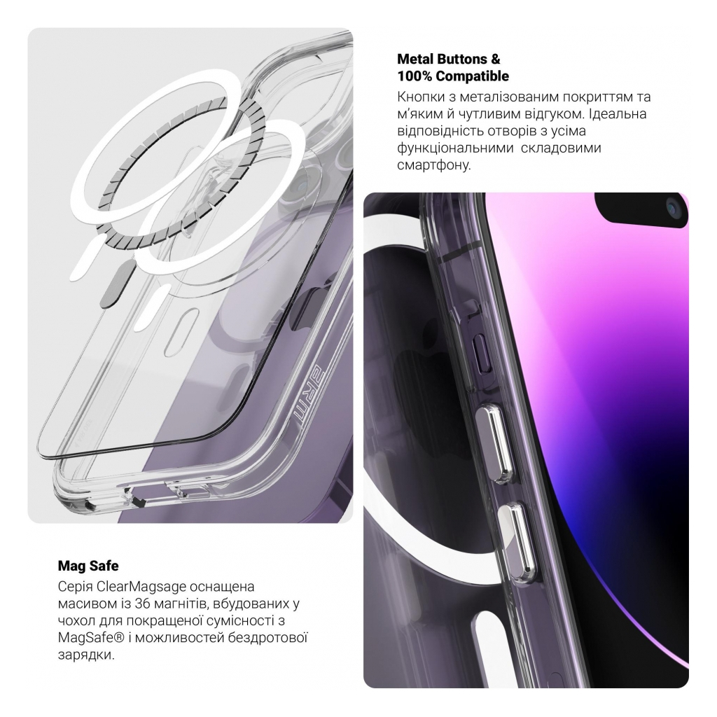 Чохол до мобільного телефона Armorstandart Clear Magsafe Apple iPhone 15 Pro Tansparent (ARM71051) - зображення 5