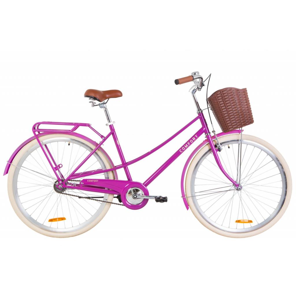 Велосипед Дорожник 28" COMFORT FEMALE рама-19,5" St 2020 фіолетовий, багажник + кошик (OPS-D-28-160) - зображення 1