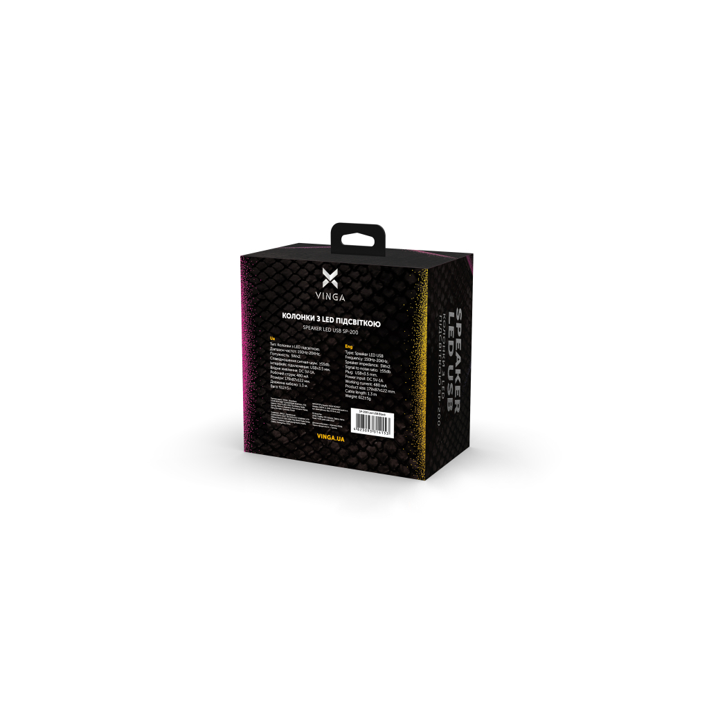 Акустична система Vinga SP-200 LED USB Black - изображение 5