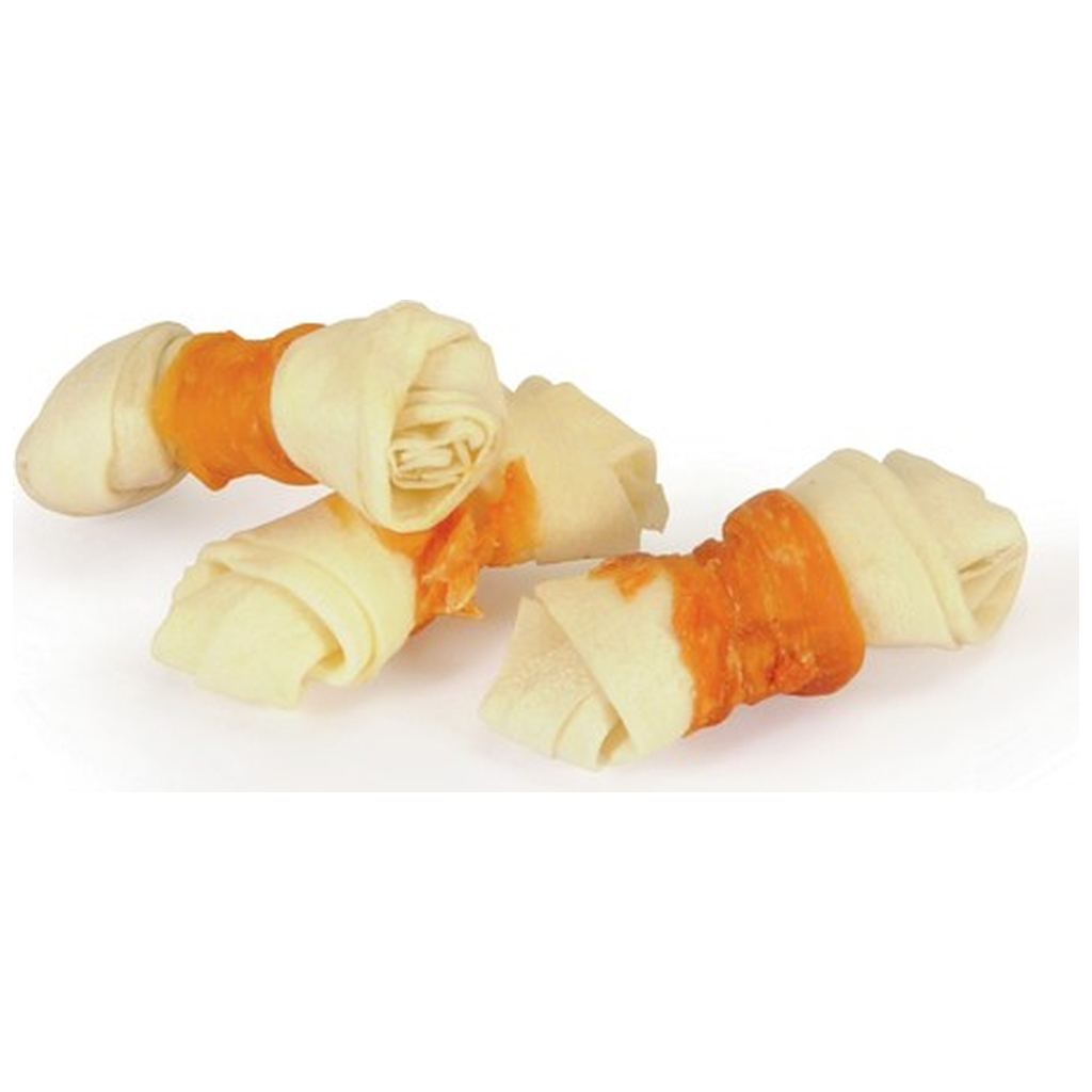 Ласощі для собак Camon Кістка вузлова з яловичої шкіри обмотана куркою 5 см 70 г (AB250) - зображення 2