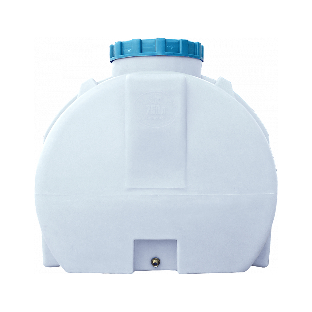 Ємність для води Пласт Бак горизонтальна харчова 750 л біла (1287) - изображение 2