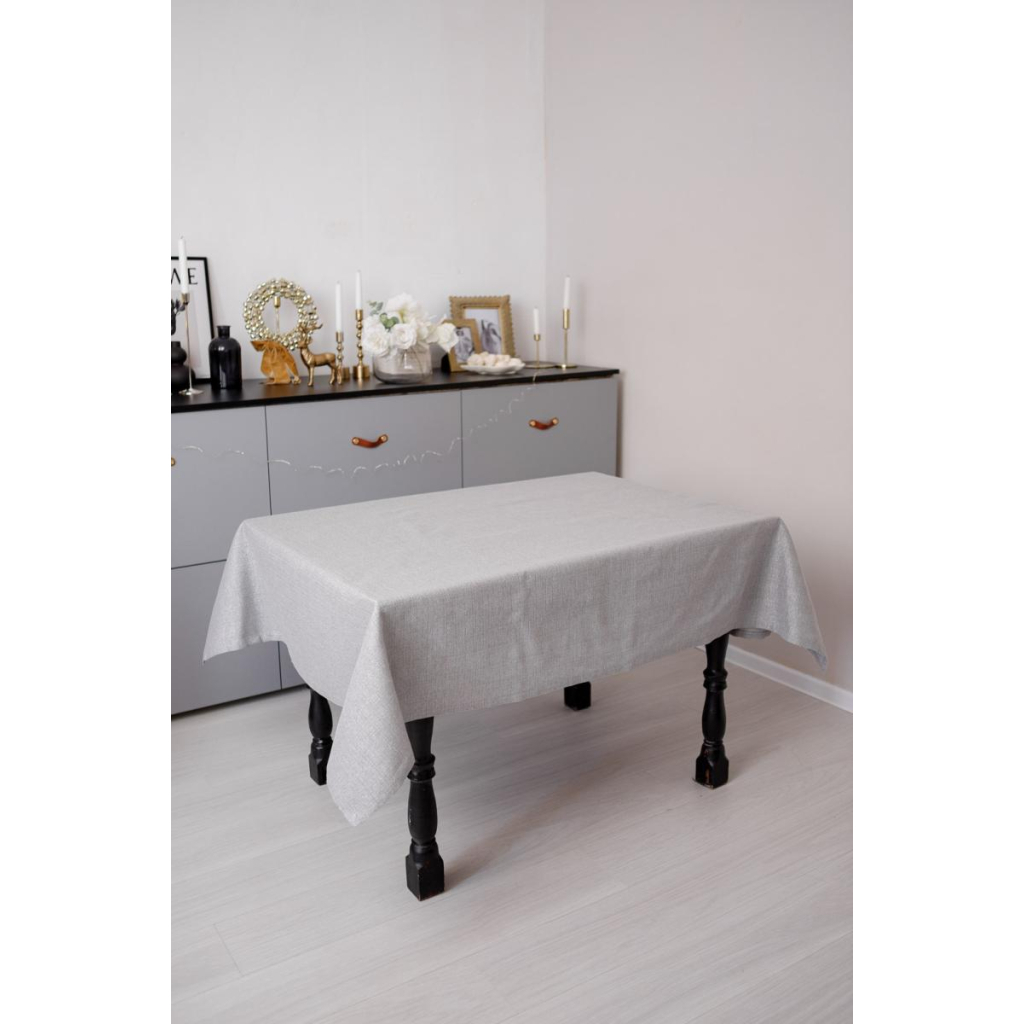 Скатертина Прованс святкова Перлина Silver 132х120 см (037590) - изображение 5