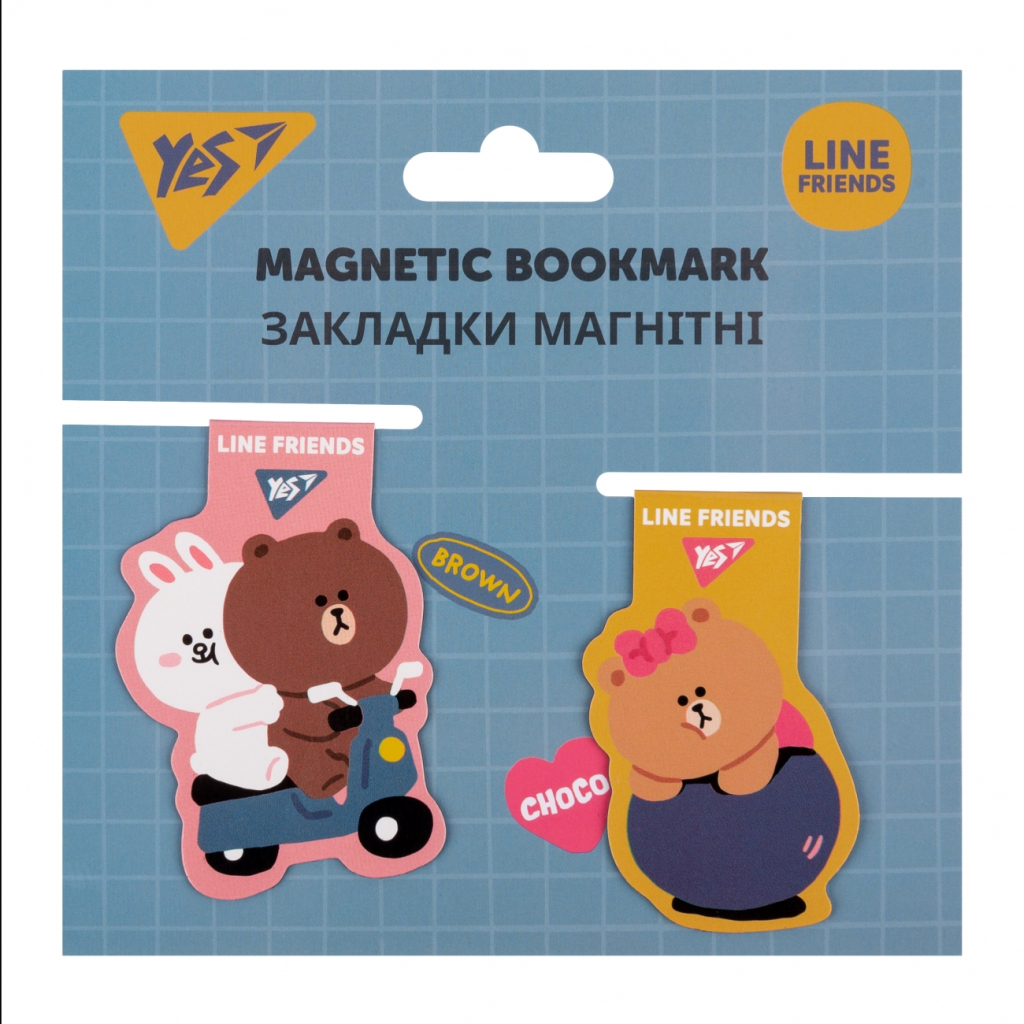 Закладки для книг Yes магнітні Line Friends, 2 шт (707825) - зображення 1