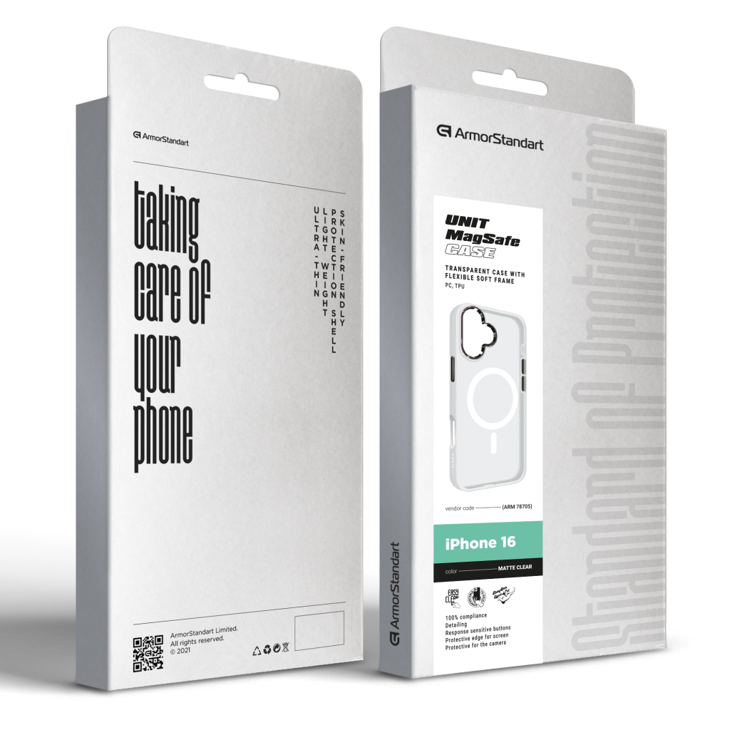 Чохол до мобільного телефона Armorstandart Unit MagSafe Apple iPhone 16 Matte Clear (ARM78705) - зображення 2