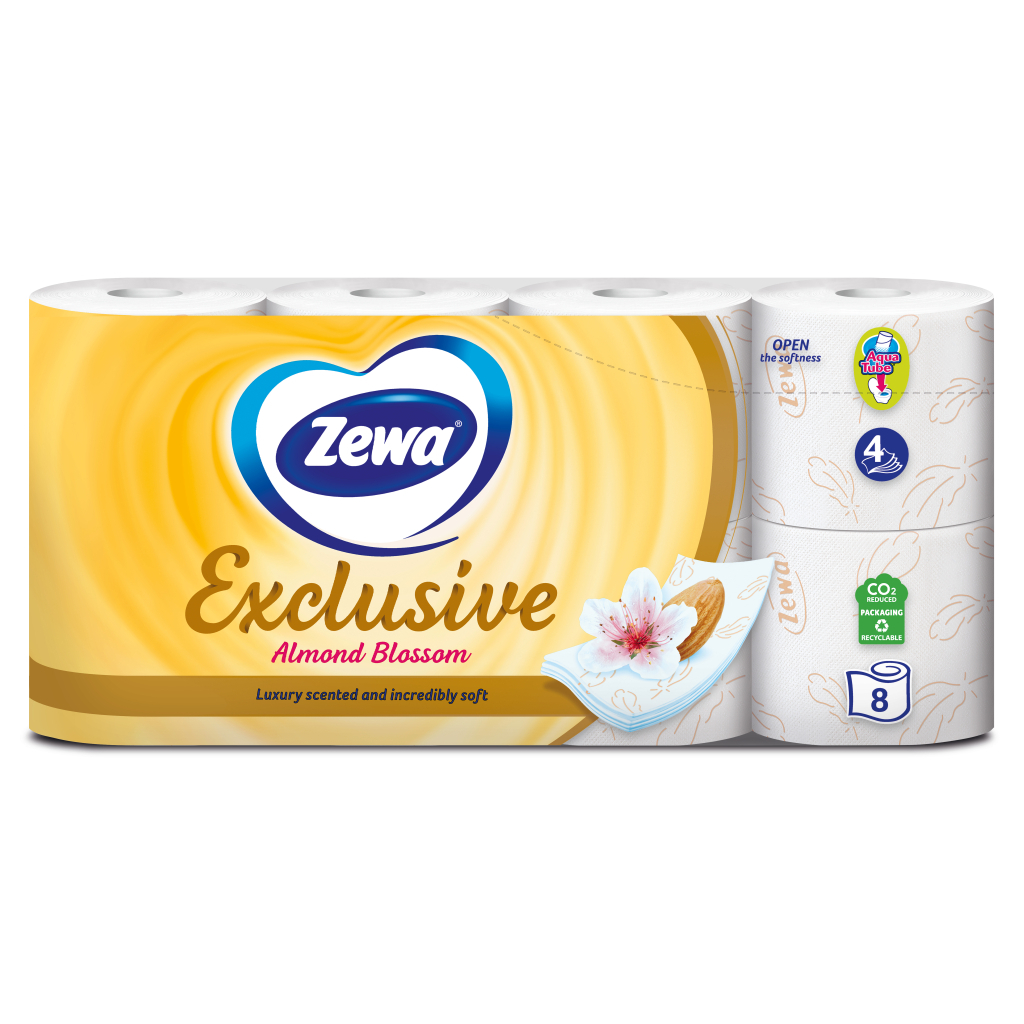 Туалетний папір Zewa Exclusive Мигдальне молочко 4 шари 8 рулонів (7322540837933) - зображення 3