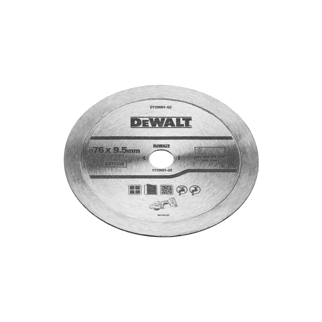 Диск пильний DeWALT алмазний кераміка/кахель, 76 х 1,0 х 9,5 мм, 1 шт. (DT20591) - зображення 2
