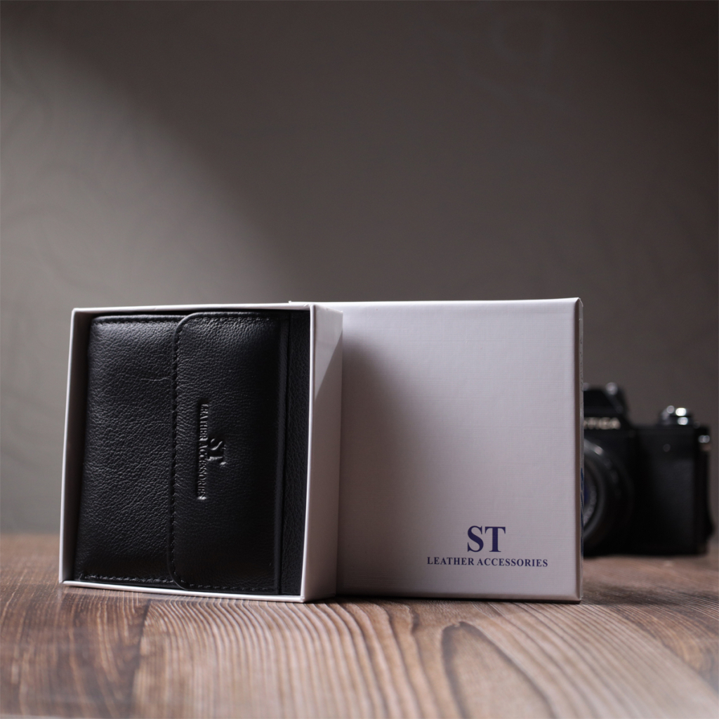 Гаманець ST Leather З натуральної шкіри Чорний (22719) - зображення 11