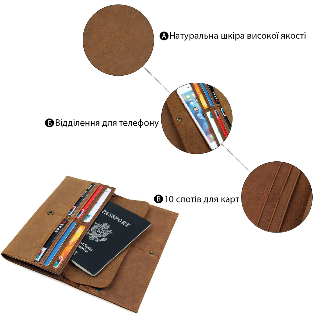 Гаманець Vintage Коричневий (14406) - изображение 4