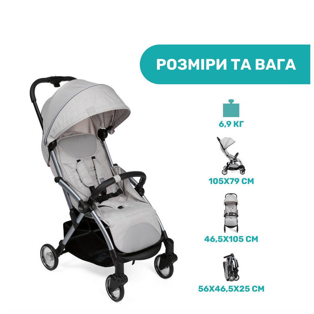 Коляска Chicco Goody Plus Stroller Сіра (79877.72) - зображення 7