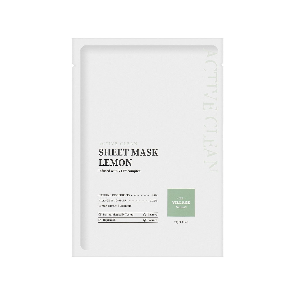 Маска для обличчя Village 11 Factory Active Clean Sheet Mask Lemon 23 г (8809663754396) - зображення 1