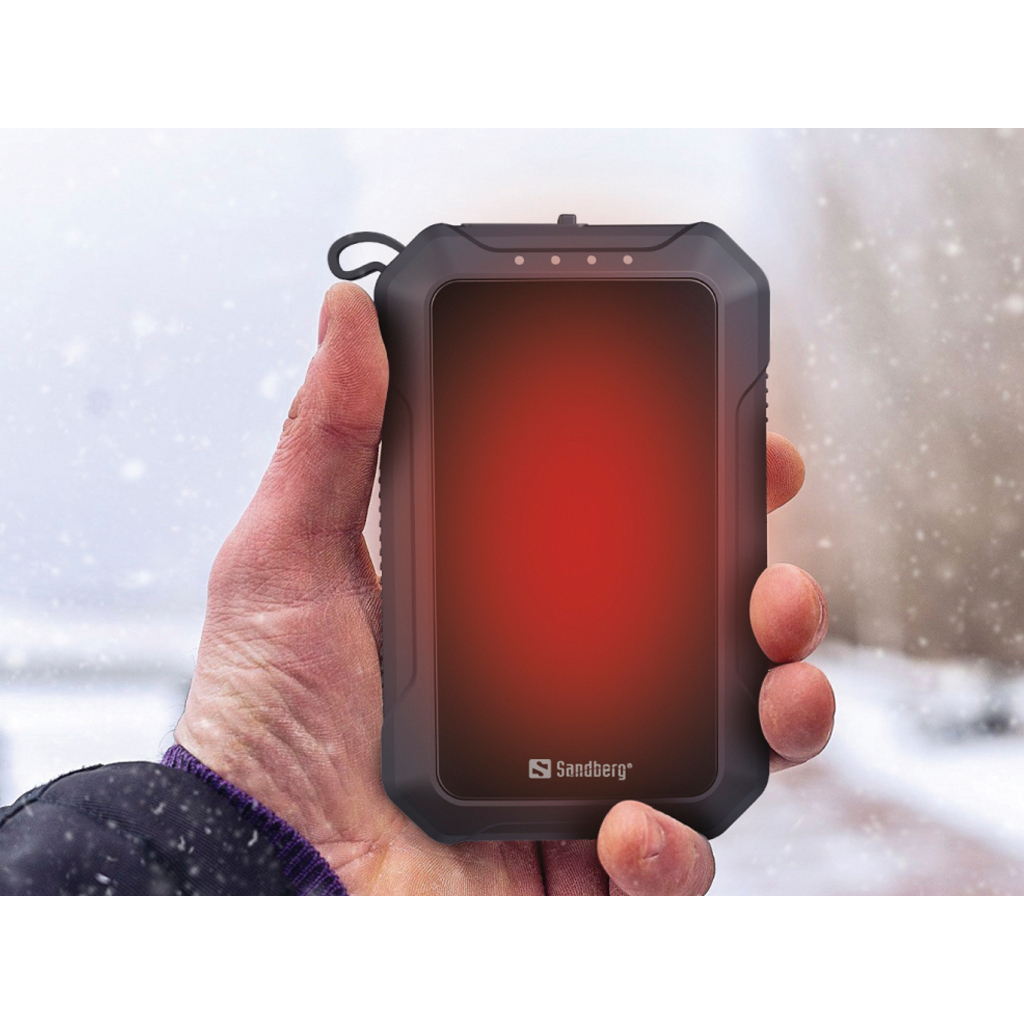 Батарея універсальна Sandberg 10000mAh, Hand Warmer, flashlight 1W, USB-C/USB-A 2A/5V (420-65) - зображення 4