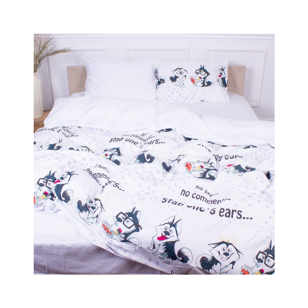 Постільна білизна MirSon Сатин 22-1331 No comment Сімейна (2200005157688) - зображення 3