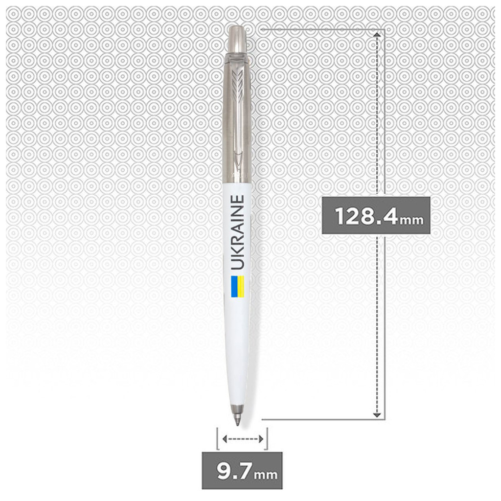 Ручка кулькова Parker JOTTER 17 Originals UKRAINE White CT BP Прапор + Ukraine (15032_T1403u) - зображення 2