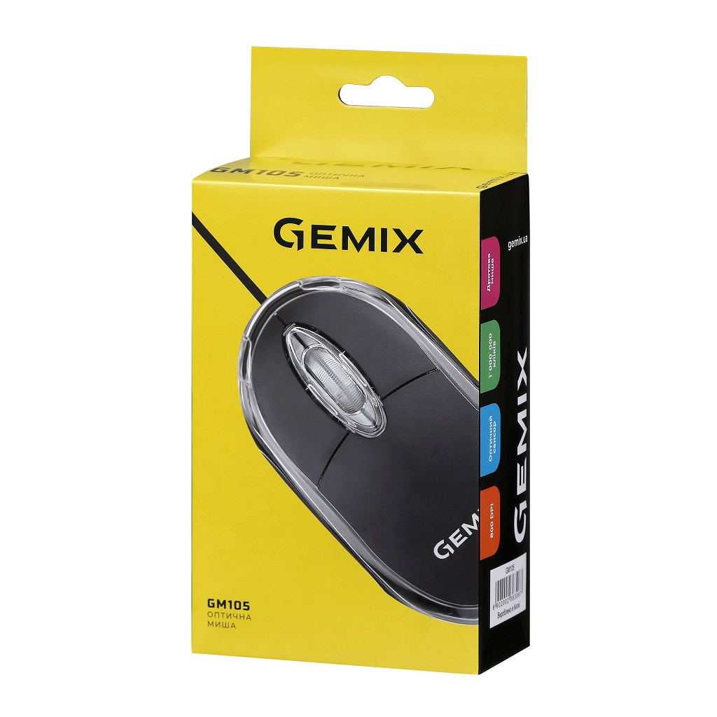 Мишка Gemix GM105 USB black (GM105Bk) - зображення 8