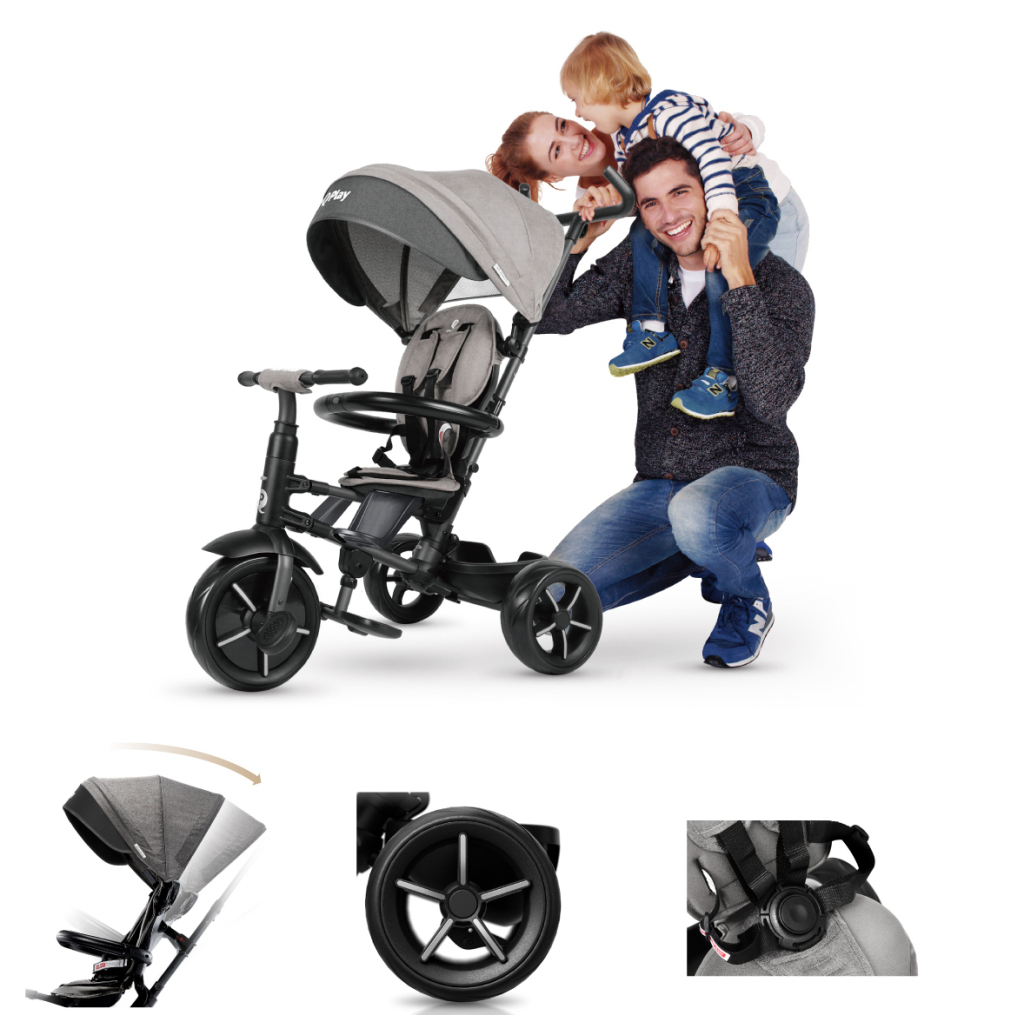 Дитячий велосипед QPlay Rito Star Grey складаний триколісний (S380-11RitoStarGrey) - зображення 12