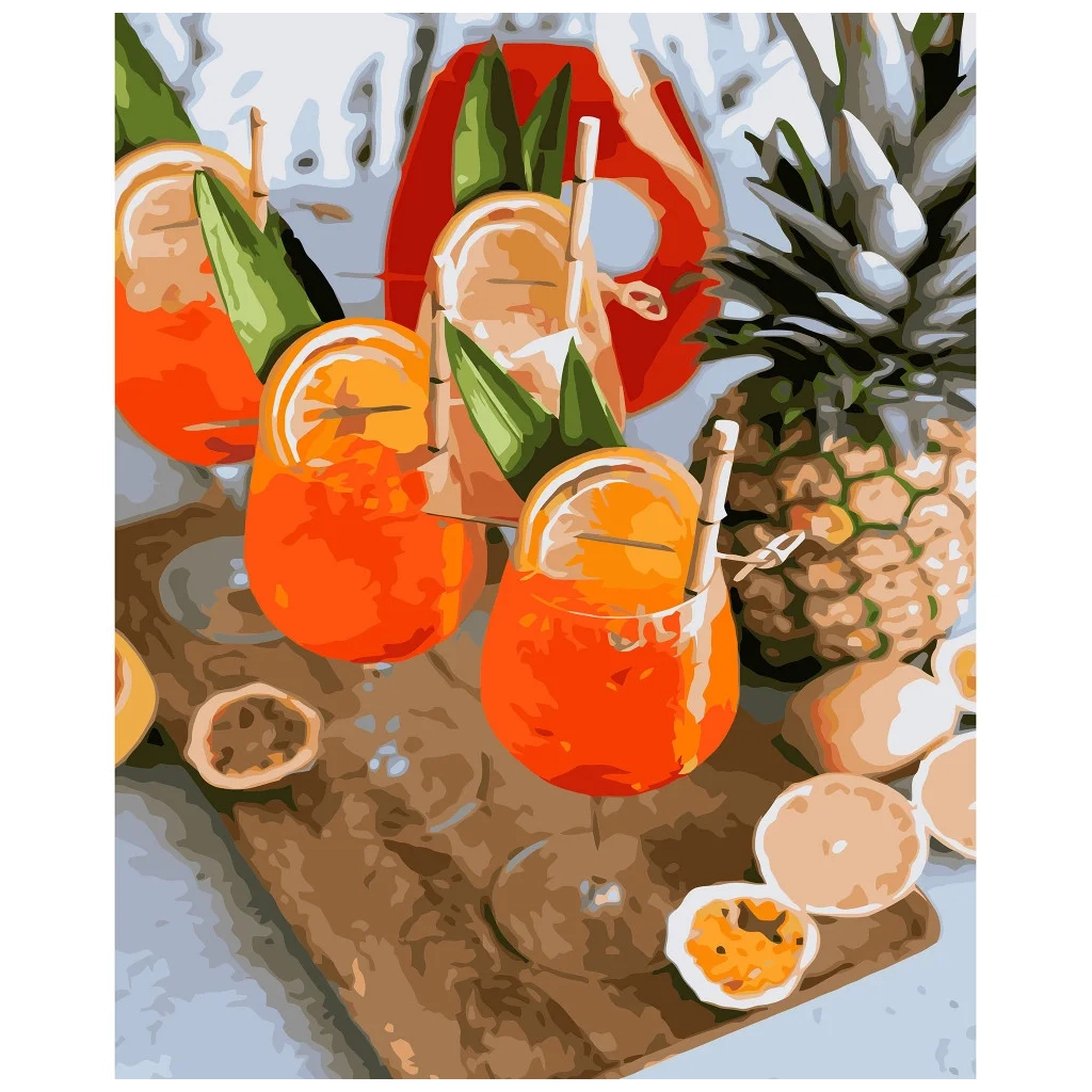 Картина по номерам Strateg Помаранчеві коктейлі 40х50 см (VA-3236) - зображення 1