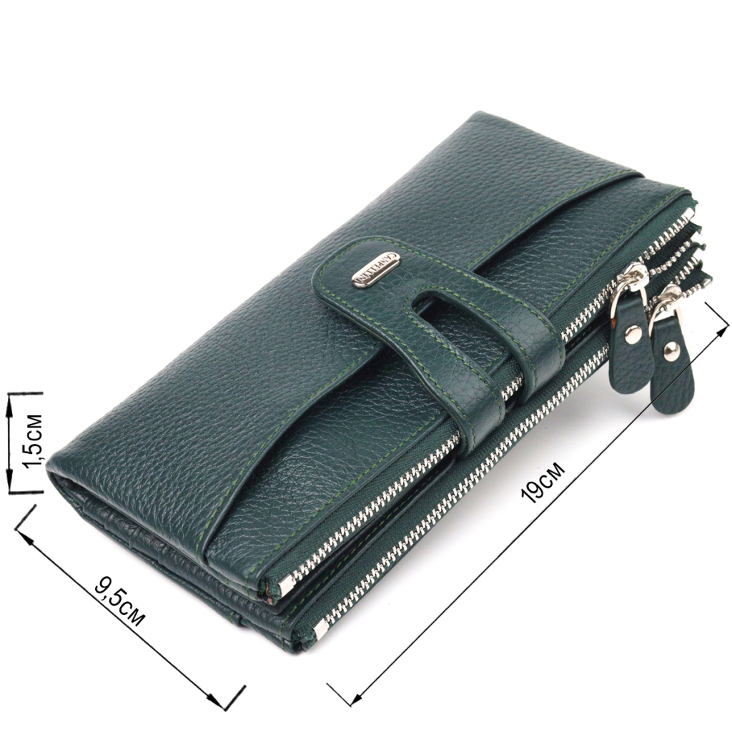 Гаманець Canpellini З натуральної шкіри Зелений (21633) - зображення 3