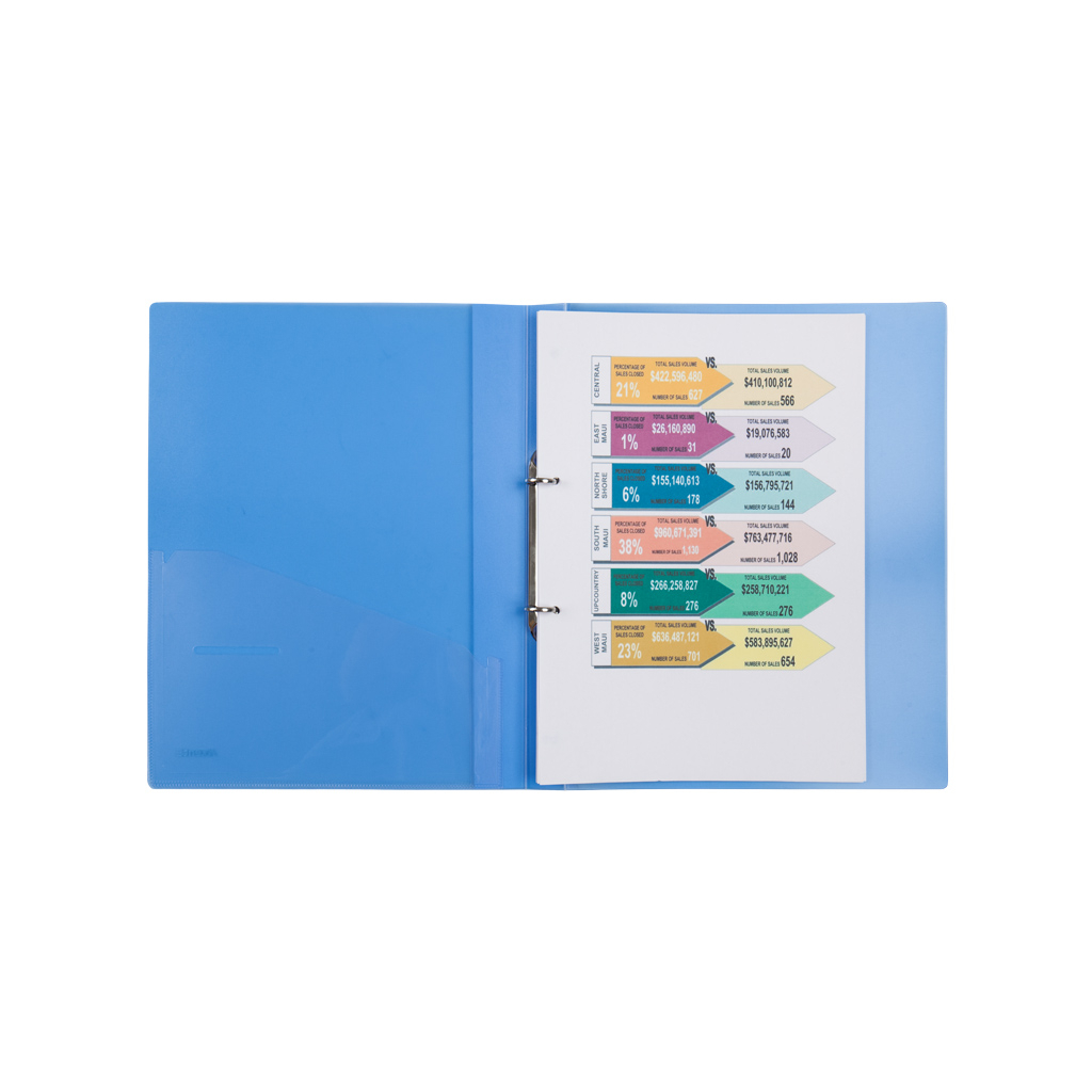 Папка на кільцях Axent А4 з 2-ма кільцями 700 мкм 25 мм Прозора синя (1207-22-A) - зображення 2