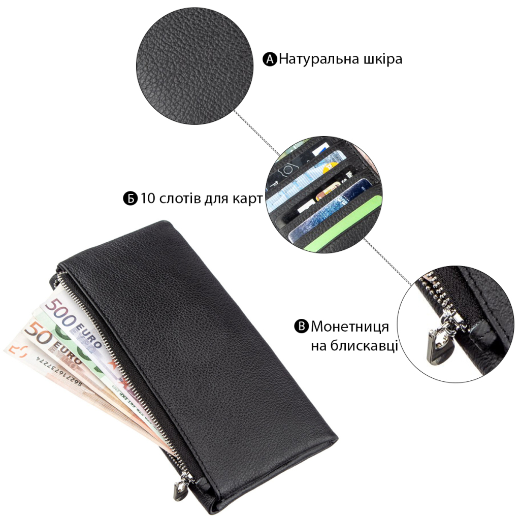 Гаманець ST Leather Чорний (18842) - зображення 5