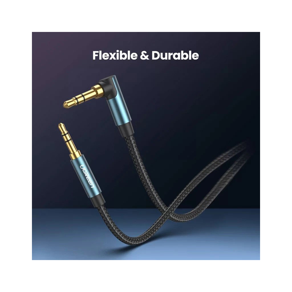 Кабель мультимедійний 3.5mm M to 3.5mm M 1.0m 90° corner AV112 blue Ugreen (60179) - picture 10
