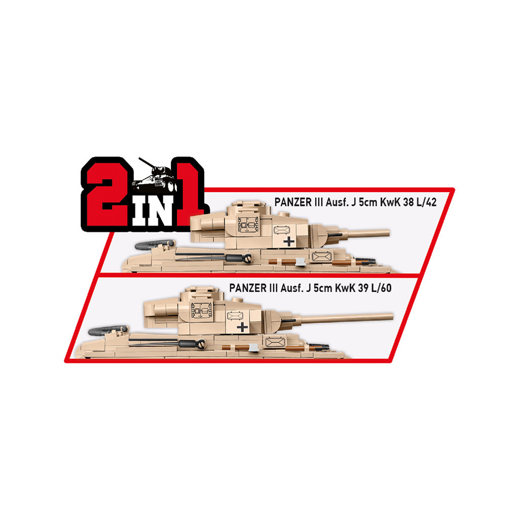 Конструктор Cobi Друга Світова Війна Танк Panzer III, 780 деталей (COBI-2562) - зображення 6