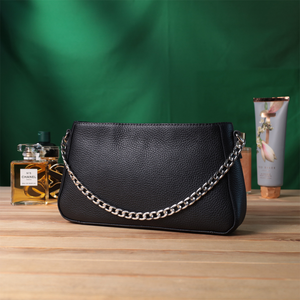 Сумка Shvigel З зернистої натуральної шкіри Чорна (22837) - зображення 9