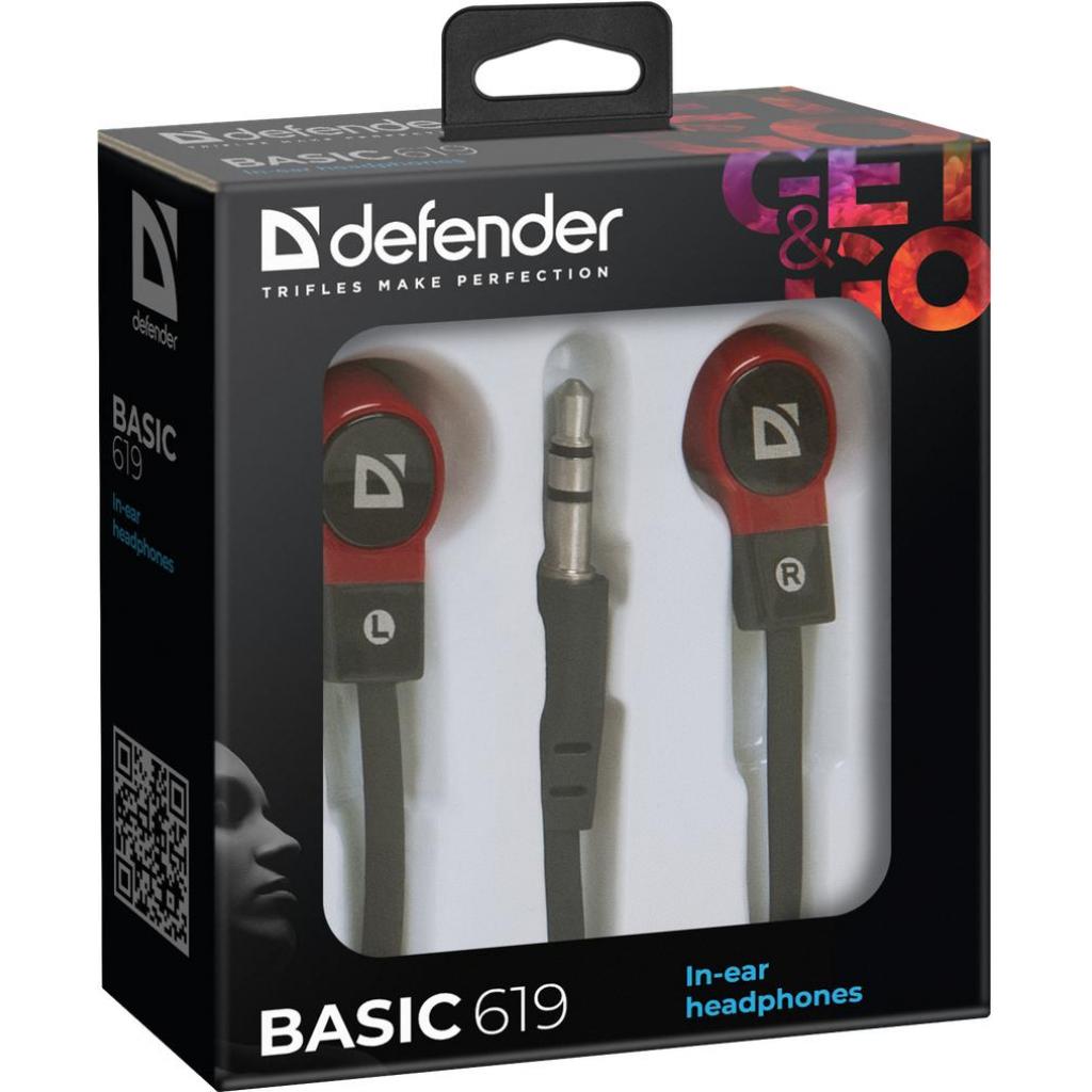 Навушники Defender Basic 619 Black-Red (63619) - зображення 2