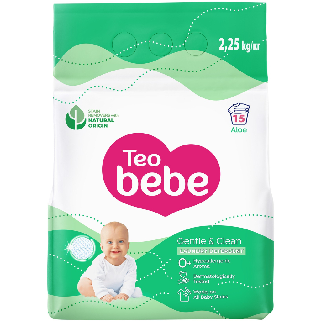 Пральний порошок Teo bebe Gentle & Clean Aloe 2.25 кг (3800024048456) - зображення 1