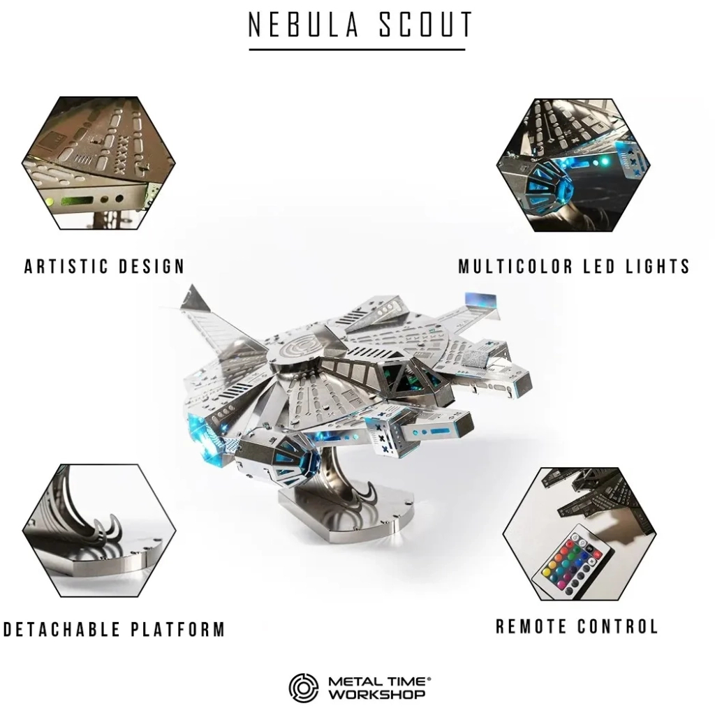 Конструктор Metal Time Колекцiйна модель Nebula Scout Spaceship Зореліт (MT098) - зображення 4