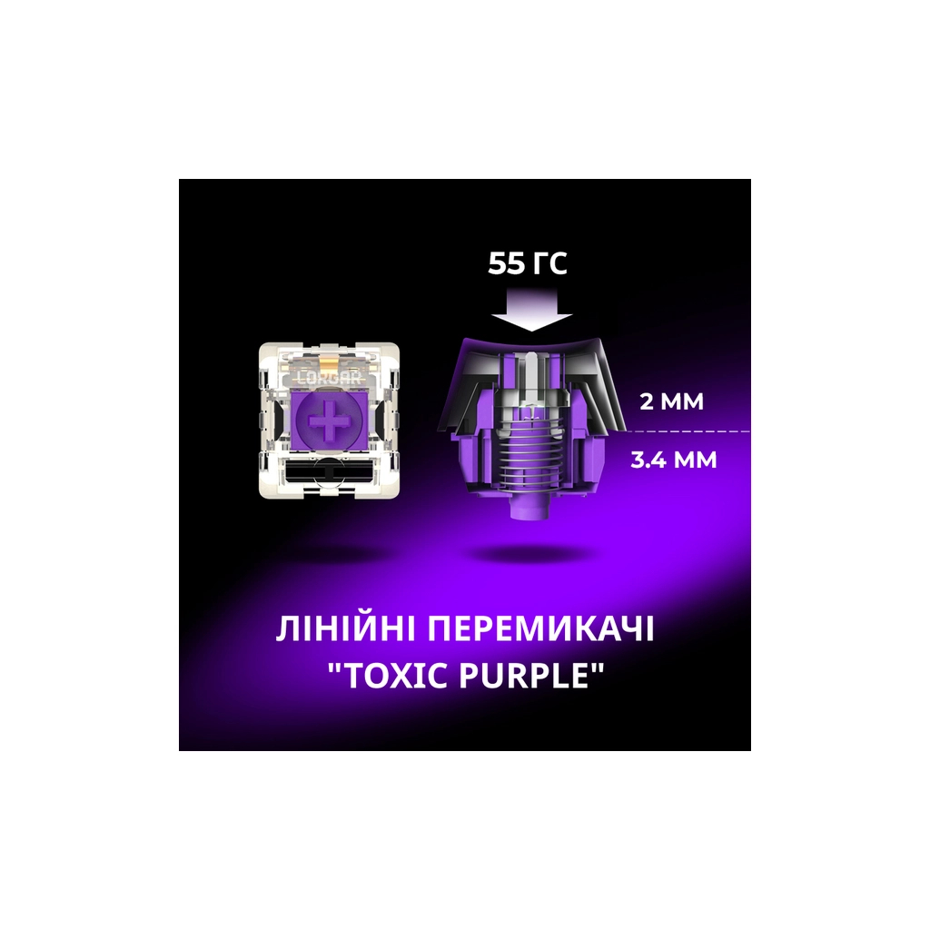 Клавіатура Lorgar KBP70MW Pro RGB Wireless/Bluetooth/USB UA Black/yellow (LRG-KBP70MW-YL-US) - зображення 12