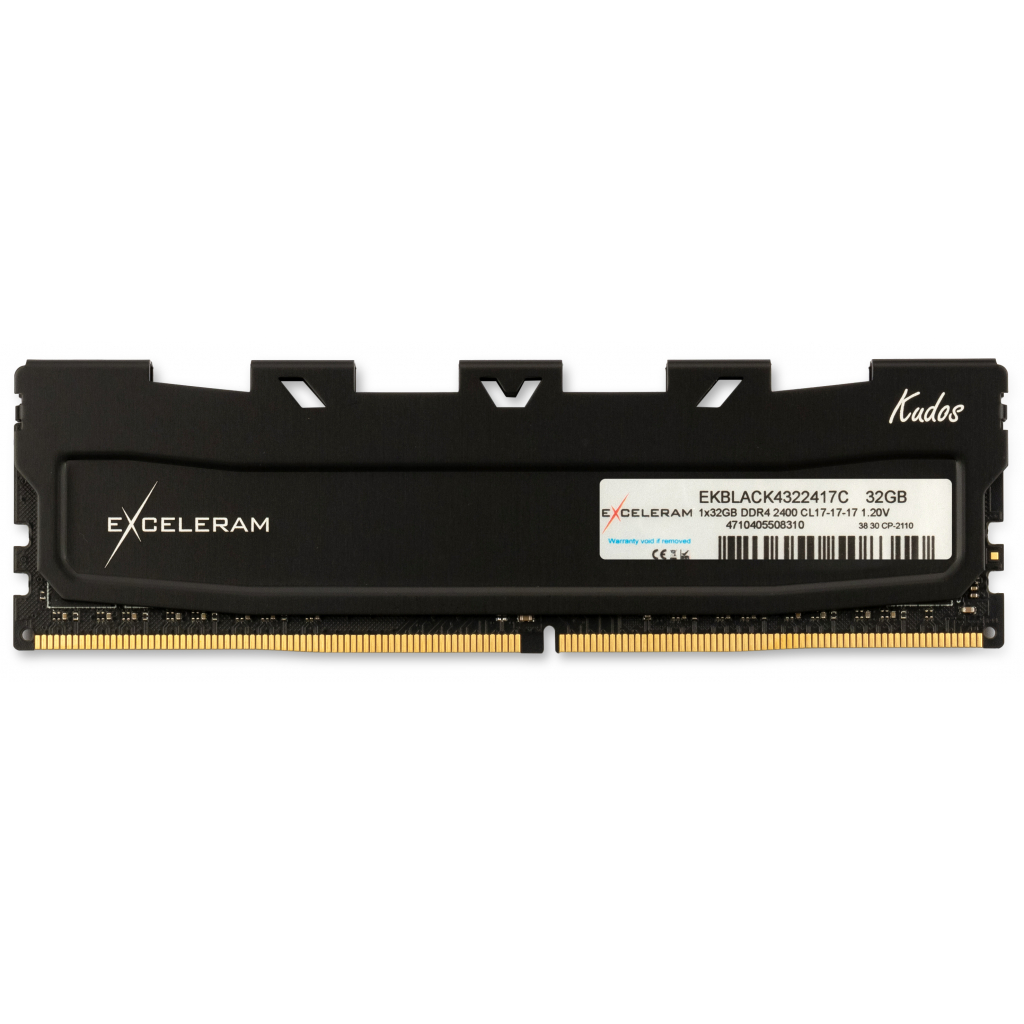 Модуль пам'яті для комп'ютера DDR4 32GB 2400 MHz Black Kudos eXceleram (EKBLACK4322417C) - зображення 1