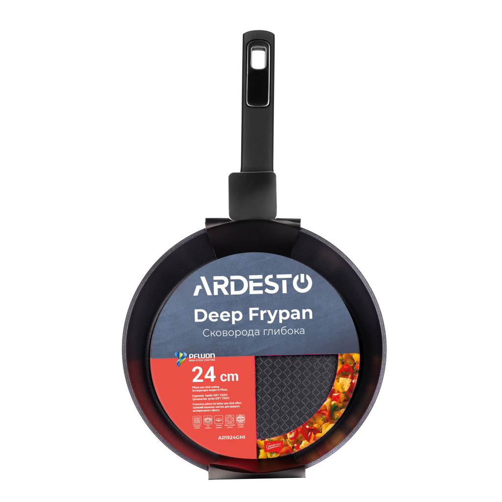 Сковорода Ardesto Gemini Lucca, 24см, алюміній, чорний (AR1924GMI) - зображення 5