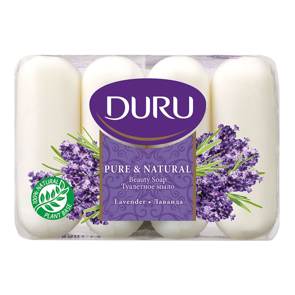 Тверде мило Duru Pure & Natural Лаванда 4 х 85 г (8690506429348) - зображення 1