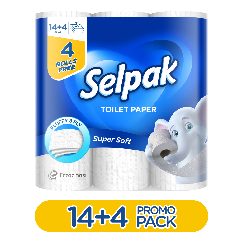 Туалетний папір Selpak 3 шари 14+4 рулонів (8690530184466) - зображення 2