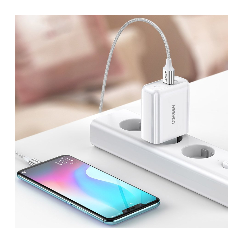 Зарядний пристрій Ugreen CD170 36W USB + Type-C Charger (White) (60468) - зображення 6