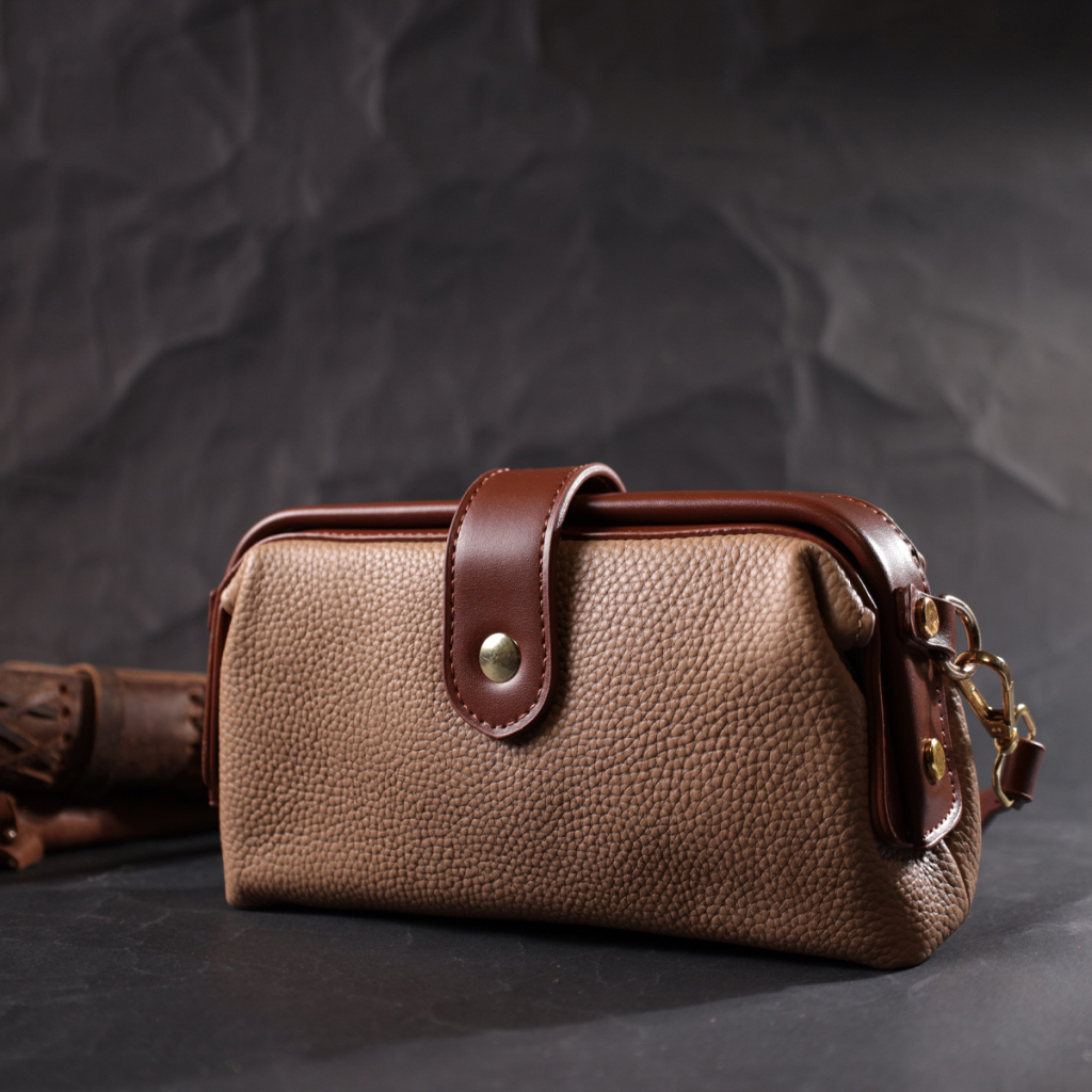 Сумка Vintage З натуральної шкіри Бежева (22423) - зображення 9