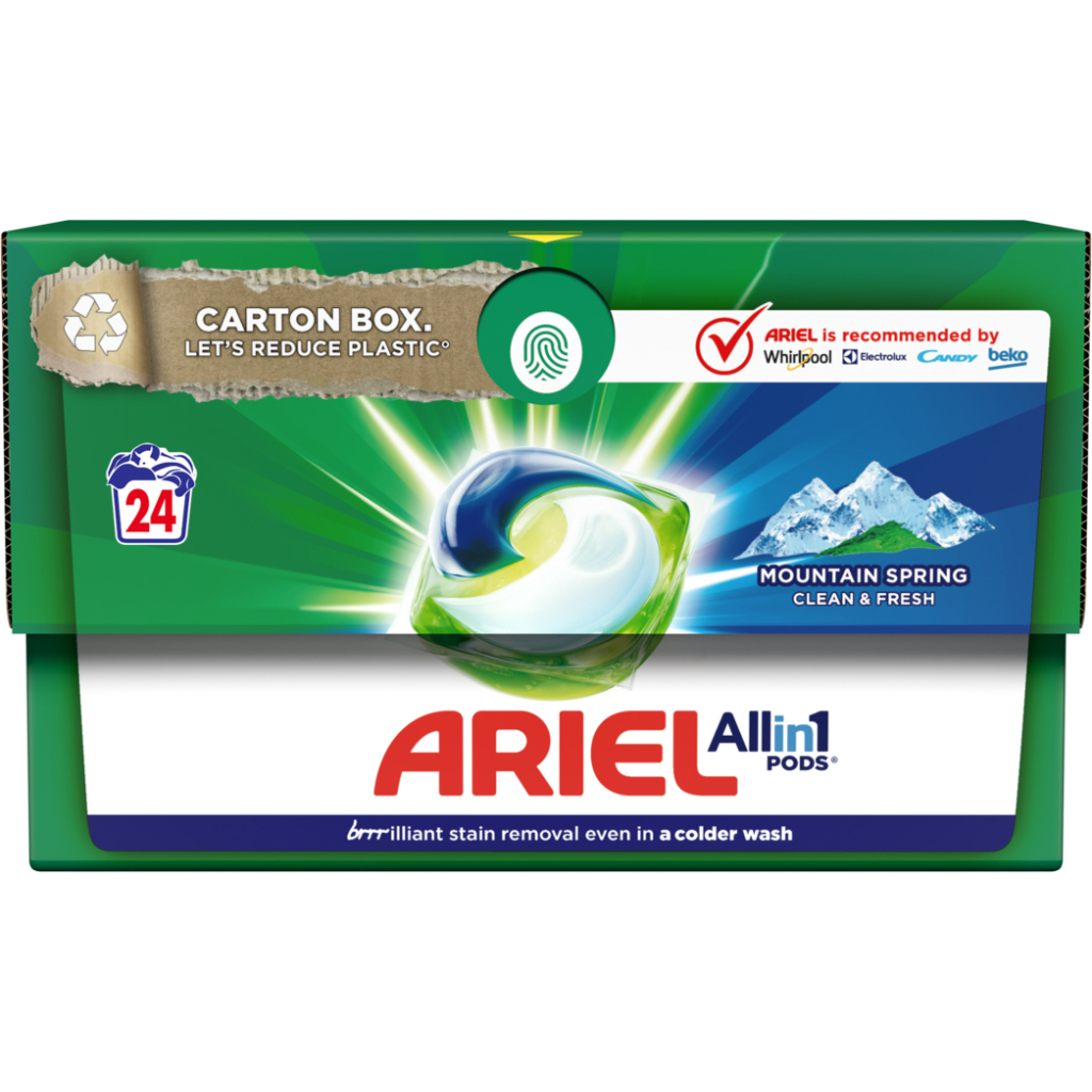 Капсули для прання Ariel Pods Все-в-1 Гірське джерело 24 шт. (8001090726667) - зображення 2