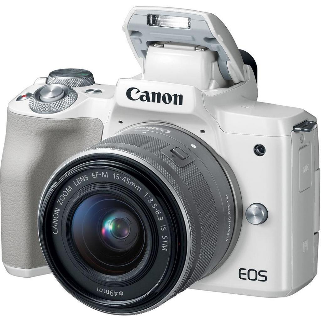 Цифровий фотоапарат Canon EOS M50 15-45 IS STM Kit White (2681C057) - зображення 5