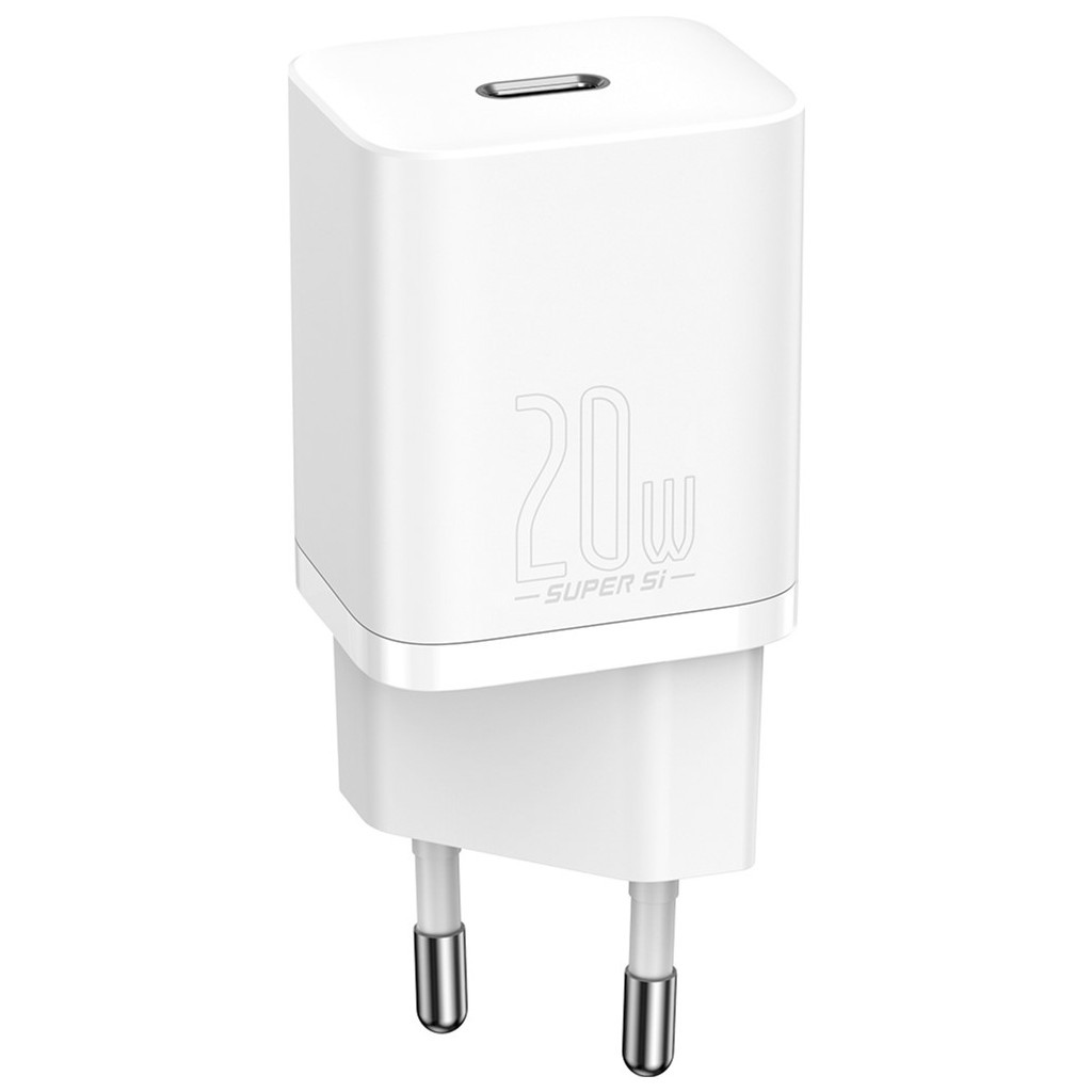 Зарядний пристрій Baseus Super Si Quick Charger 1C 20W EU White (CCSUP-B02) - зображення 1