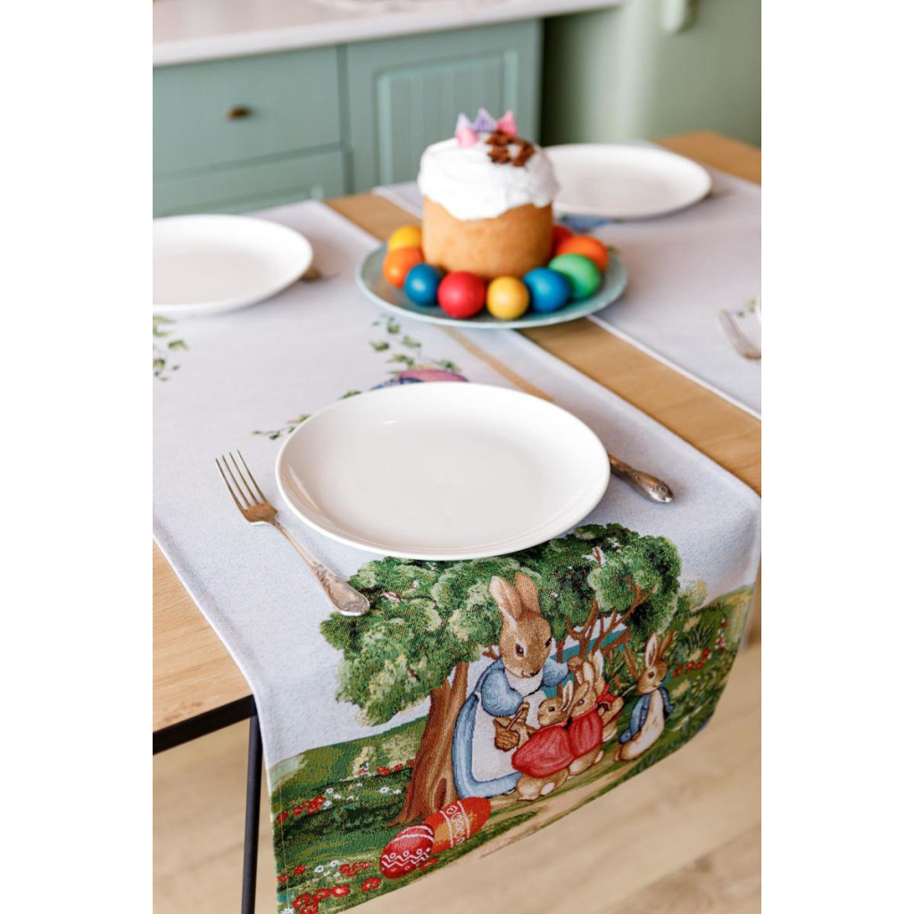 Доріжка на стіл Прованс гобеленова Велекодня Галявина 35х100 см (034165) - зображення 9
